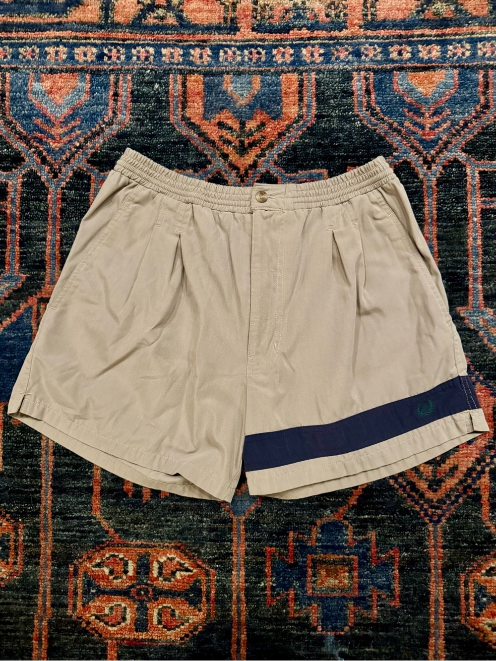 Givenchy Activewear Beige Shorts with Navy Stripe